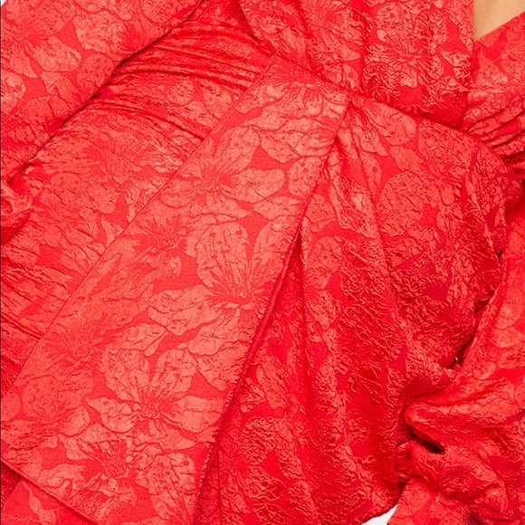 Textured Floral Wrap Dress - Picture 2 of 4